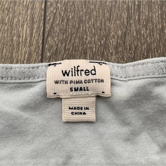 Aritzia Wilfred Bustier Corset Tank Top Pale Blue Gray Cotton Sleeveless Small - Picture 3 of 15